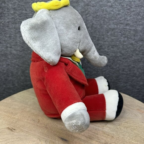 Babar‎ Elephant Stuffed Animal By Gund Plush Toy Red Suit 13" Polyester VTG 1988 - Picture 4 of 12